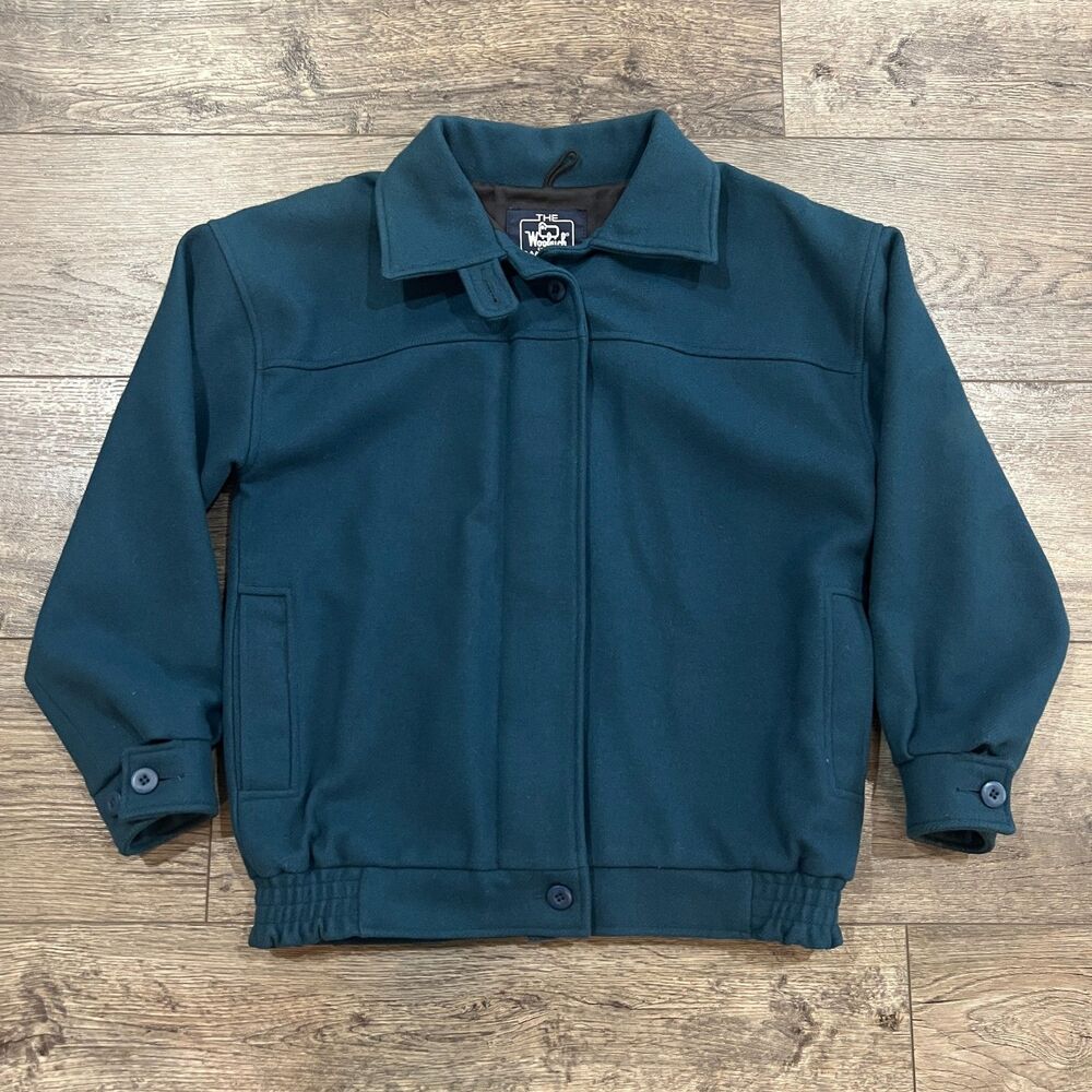 Vintage 80s Green Woolrich Pure Wool Bomber Jacket Made in USA - Women's Small